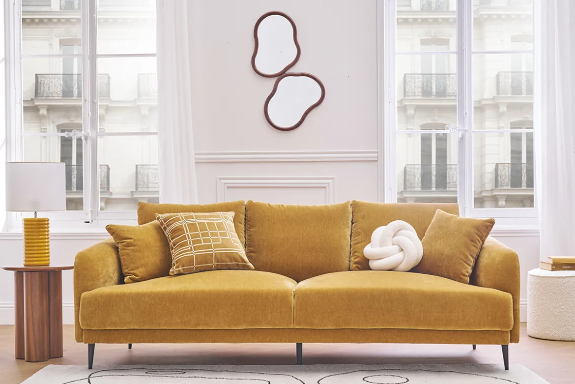 Table d'appoint design bois foncé noyer L44 cm HOLLEN