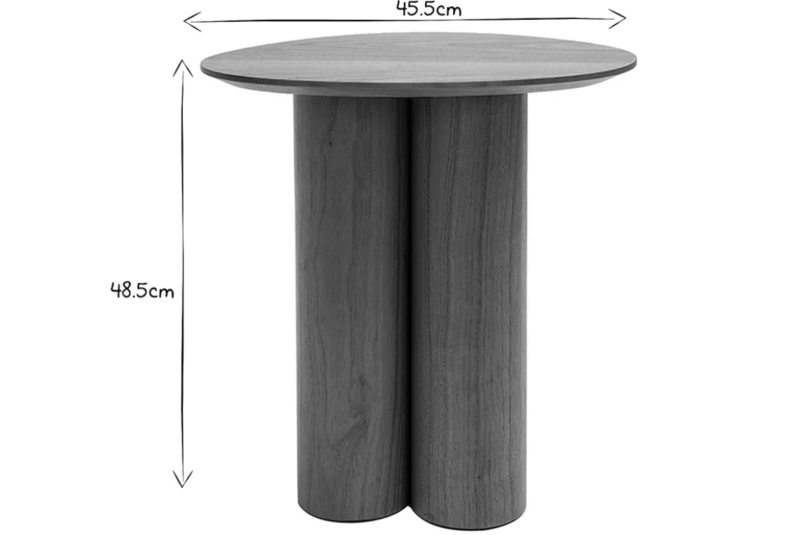 Table d'appoint design bois foncé noyer L44 cm HOLLEN