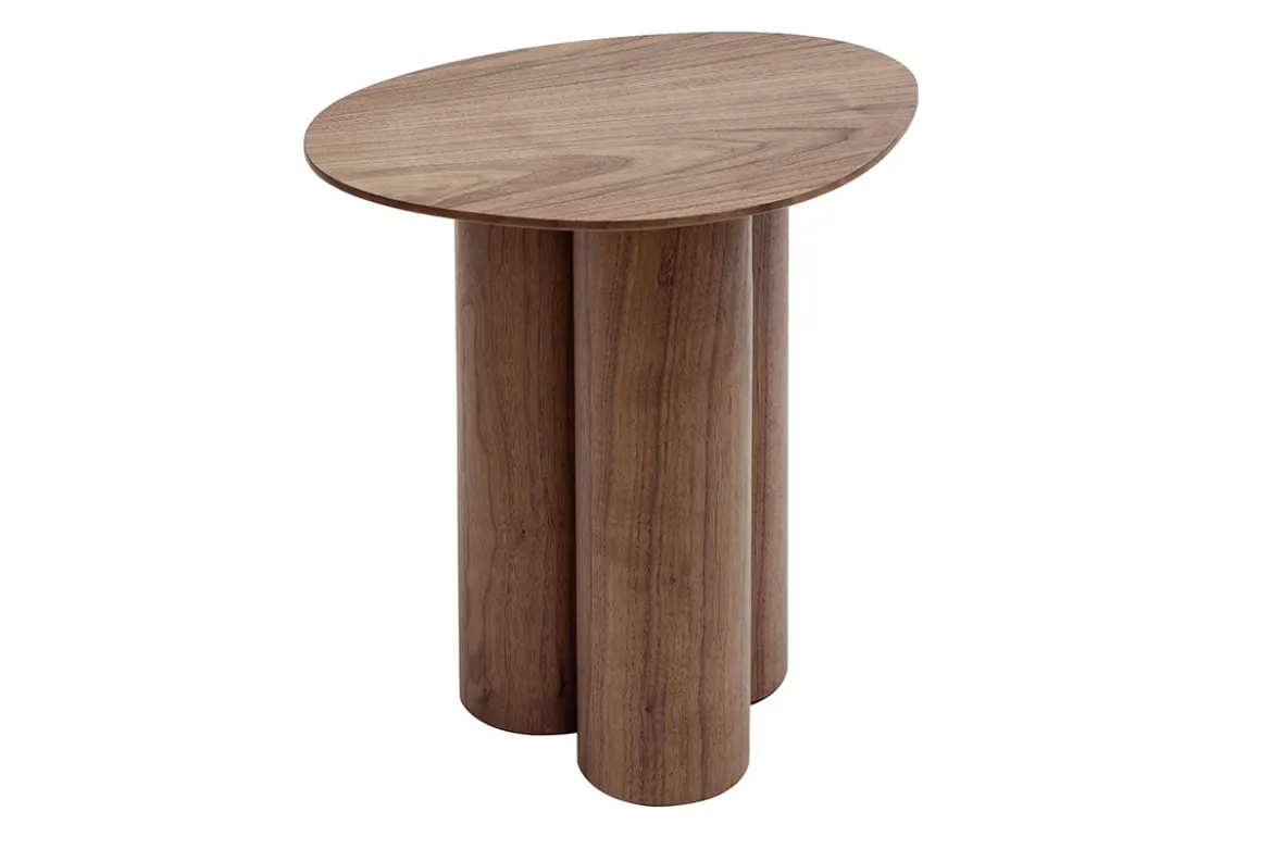 Table d'appoint design bois foncé noyer L44 cm HOLLEN