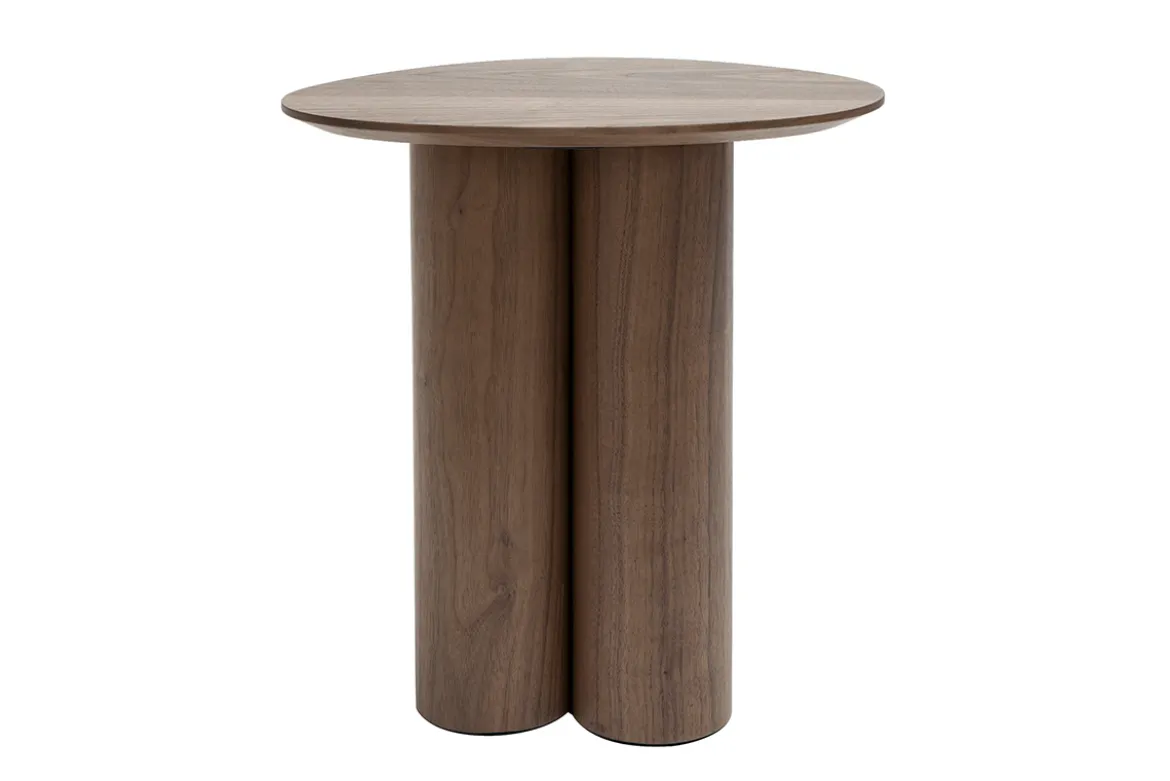 Table d'appoint design bois foncé noyer L44 cm HOLLEN