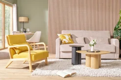 Table d'appoint design bois noir L44 cm HOLLEN