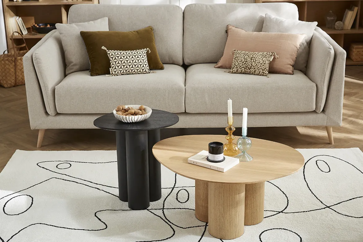 Table d'appoint design bois noir L44 cm HOLLEN