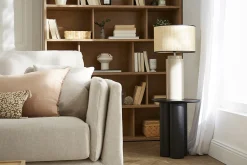 Table d'appoint design bois noir L44 cm HOLLEN