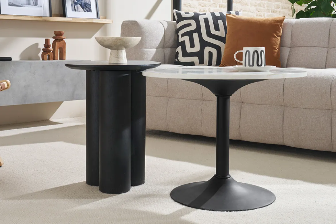 Table d'appoint design bois noir L44 cm HOLLEN