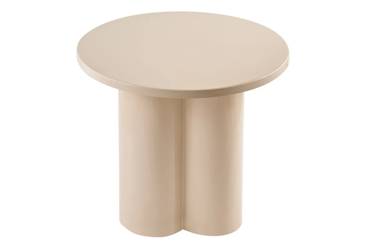Table d'appoint design en métal émaillé beige D51 cm ZELIE