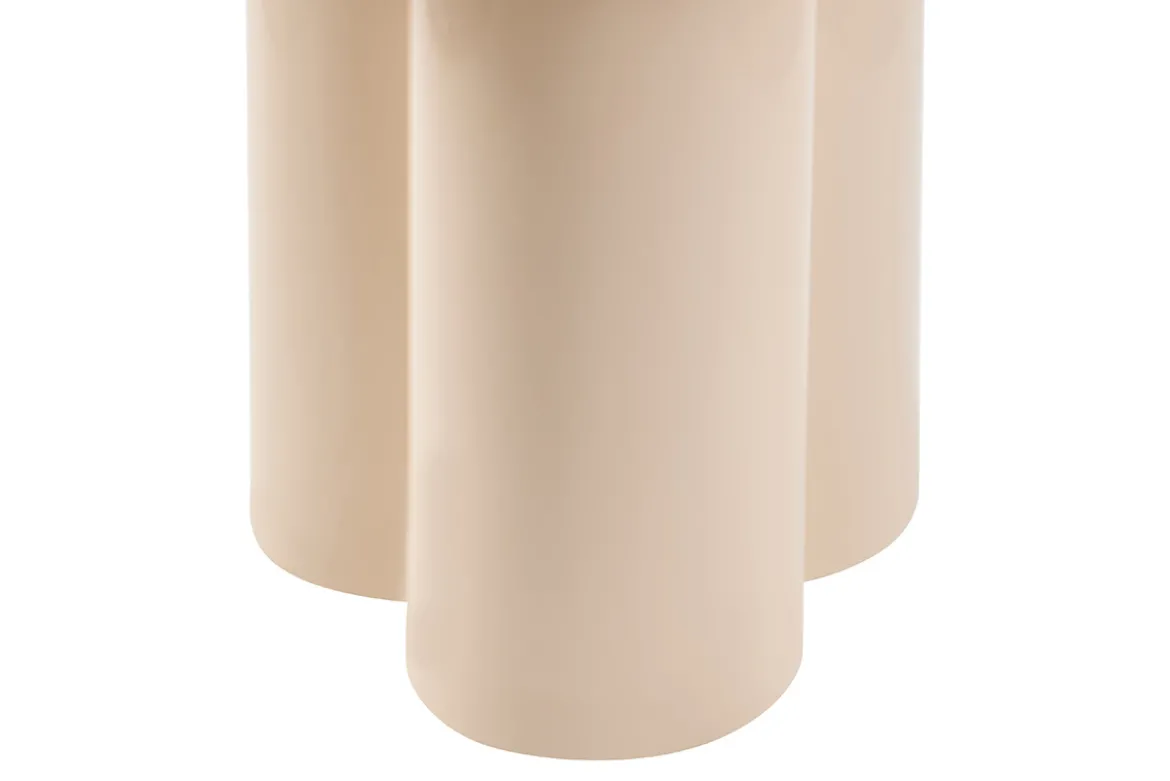 Table d'appoint design en métal émaillé beige D51 cm ZELIE