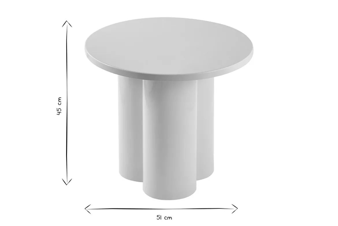 Table d'appoint design en métal émaillé beige D51 cm ZELIE