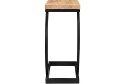 Table d'appoint design rectangulaire en bois massif et métal noir BREAK