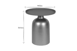 Table d'appoint design ronde en métal doré et plateau blanc mat RAMSES