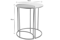 Table d'appoint en métal laqué blanc et doré TOSCANE