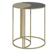 Table d'appoint en métal laqué noir et doré TOSCANE