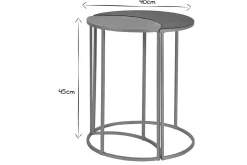 Table d'appoint en métal laqué noir et doré TOSCANE