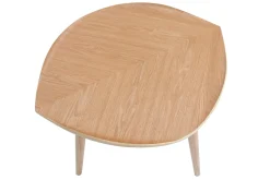 Table d'appoint forme de feuille bois clair L60 cm PHYLL