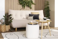 Table d'appoint forme de feuille bois clair L60 cm PHYLL