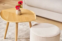 Table d'appoint forme de feuille bois clair L60 cm PHYLL