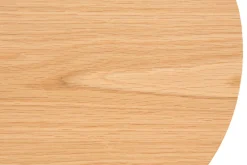 Table d'appoint ronde bois clair chêne et métal noir LACE