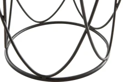 Table d'appoint ronde bois clair chêne et métal noir LACE