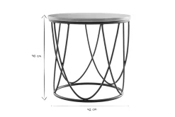 Table d'appoint ronde bois clair chêne et métal noir LACE