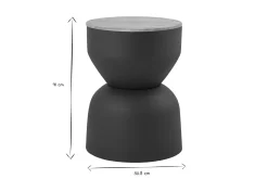 Table d'appoint ronde design avec rangement en métal gris anthracite et bois manguier massif D30 cm YOYO