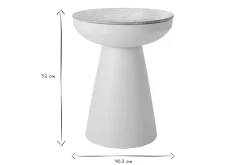Table d'appoint ronde design avec rangement en métal grège et bois manguier massif H52 cm TAM