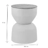 Table d'appoint ronde design avec rangement en métal grège et bois manguier massif D30 cm YOYO