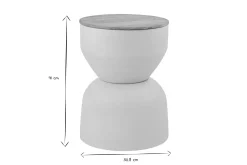 Table d'appoint ronde design avec rangement en métal grège et bois manguier massif D30 cm YOYO
