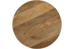 Table d'appoint ronde design blanche et bois manguier massif H49 cm VERONA