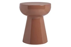 Table d'appoint ronde en métal émaillé terracotta D34 cm MOGOU
