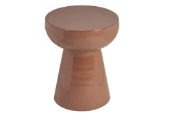 Table d'appoint ronde en métal émaillé terracotta D34 cm MOGOU
