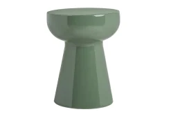 Table d'appoint ronde en métal émaillé vert kaki D34 cm MOGOU