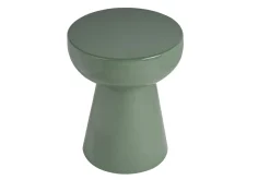 Table d'appoint ronde en métal émaillé vert kaki D34 cm MOGOU