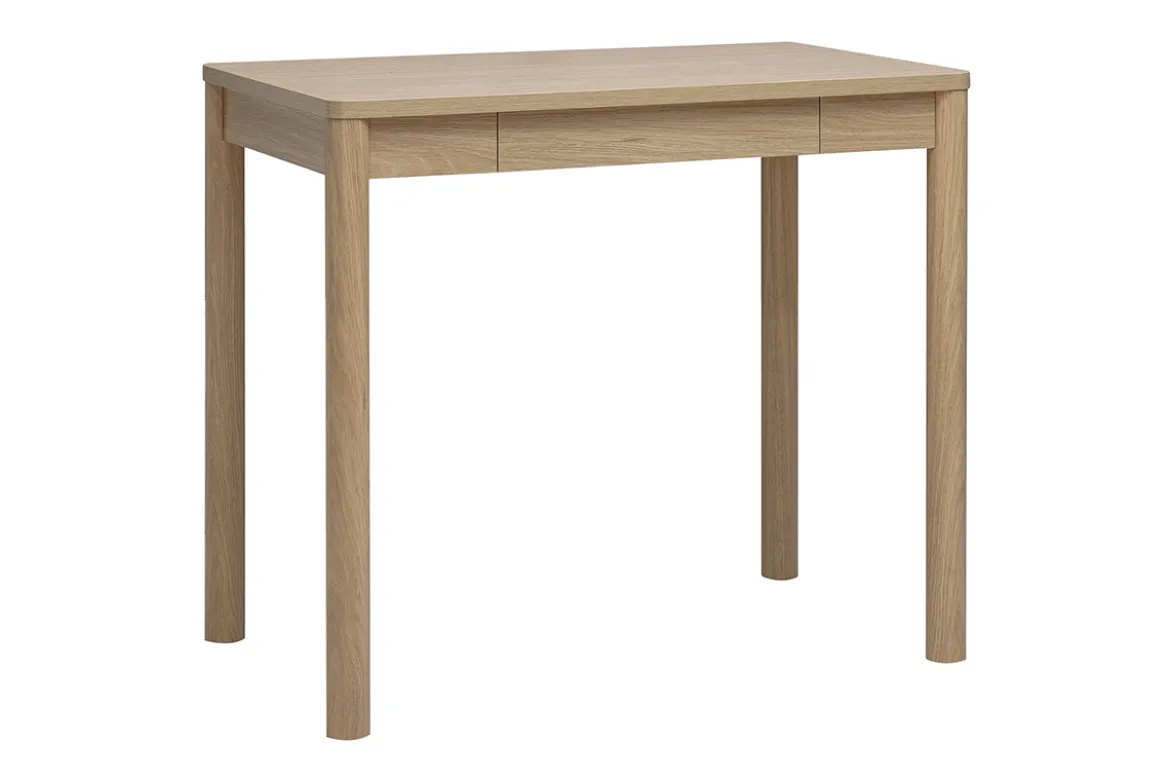 Table de bar avec rangement finition bois clair chêne L100 cm IZZIE