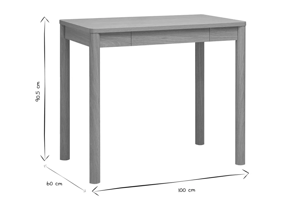Table de bar avec rangement finition bois clair chêne L100 cm IZZIE