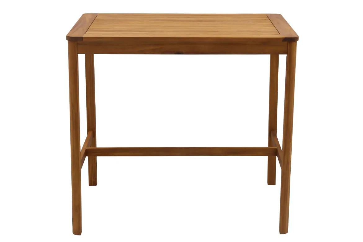 Table de bar de jardin rectangulaire en bois massif L120 cm AKIS