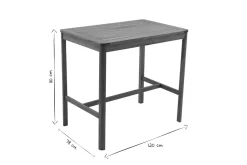 Table de bar de jardin rectangulaire en bois massif L120 cm AKIS