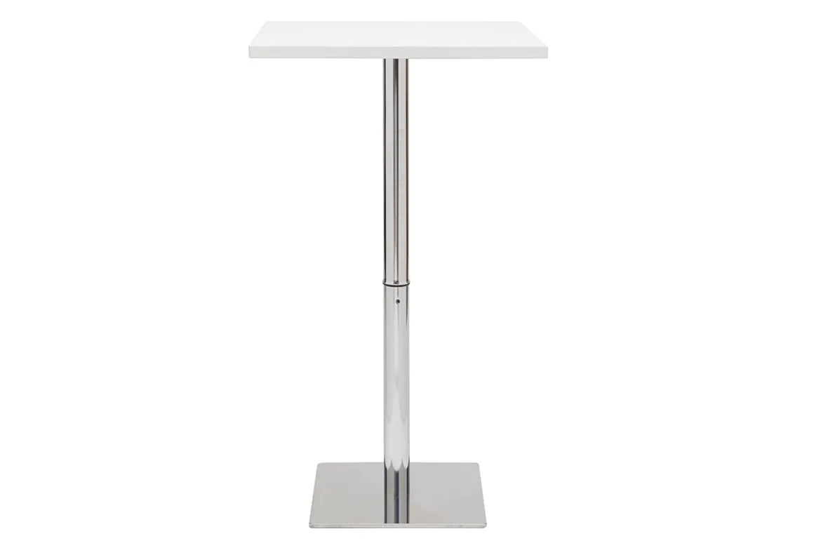 Table de bar design carrée blanche L60 cm JACK