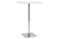 Table de bar design carrée blanche L60 cm JACK