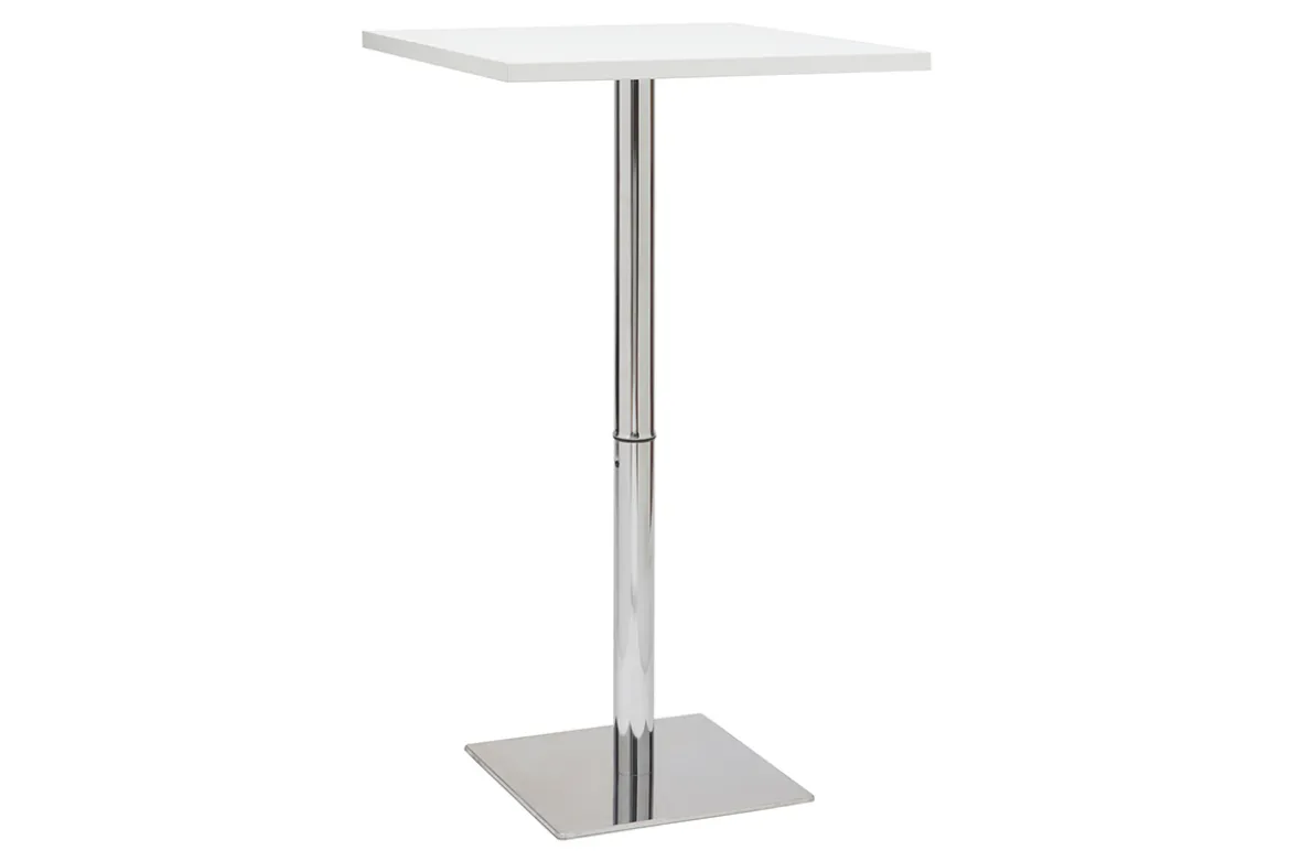 Table de bar design carrée blanche L60 cm JACK