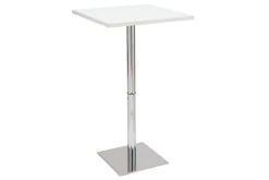 Table de bar design carrée blanche L60 cm JACK
