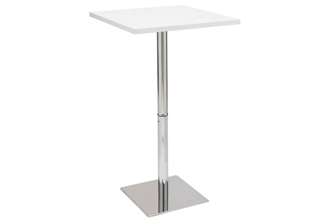 Table de bar design carrée blanche L60 cm JACK