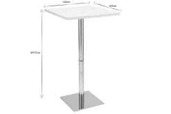 Table de bar design carrée blanche L60 cm JACK