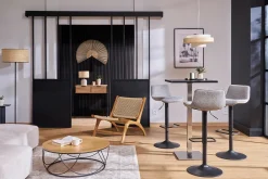 Table de bar design carrée noire L60 cm JORY