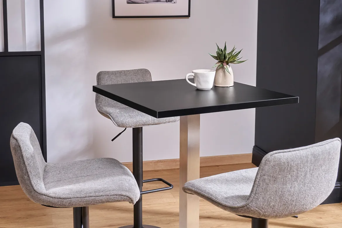 Table de bar design carrée noire L60 cm JORY