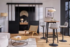 Table de bar design noire L70 cm JONES