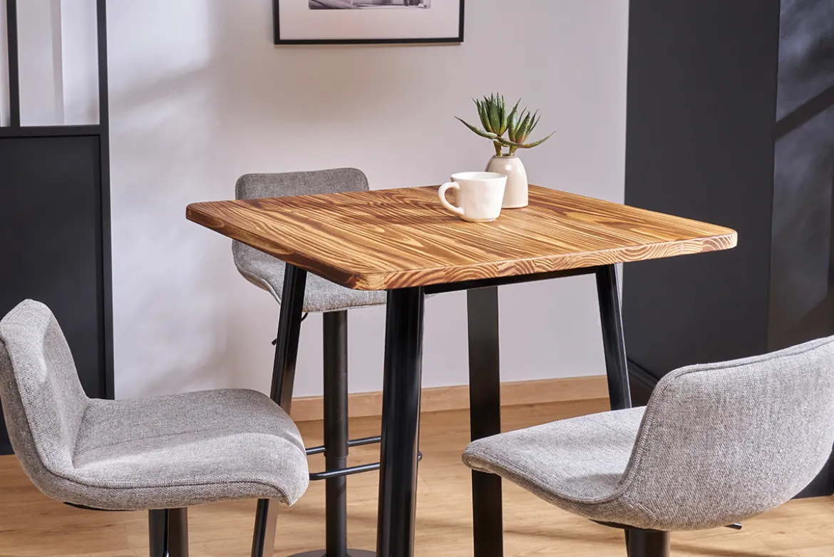 Table de bar design noire L70 cm JONES