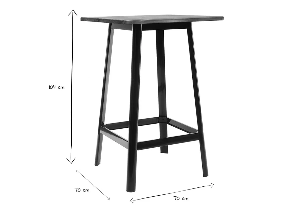 Table de bar design noire L70 cm JONES