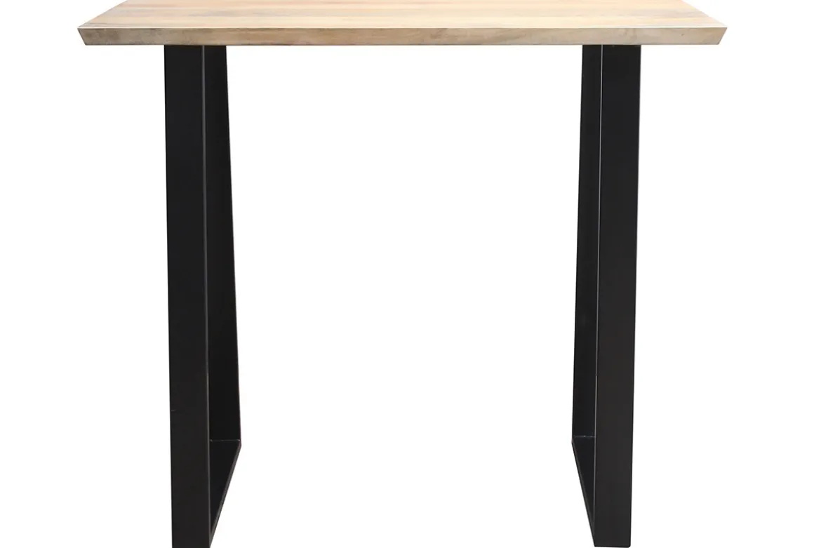 Table de bar en bois manguier massif et métal noir L120 cm VIJAY