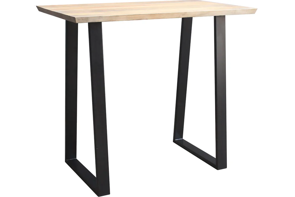 Table de bar en bois manguier massif et métal noir L120 cm VIJAY