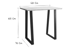 Table de bar en bois manguier massif et métal noir L120 cm VIJAY
