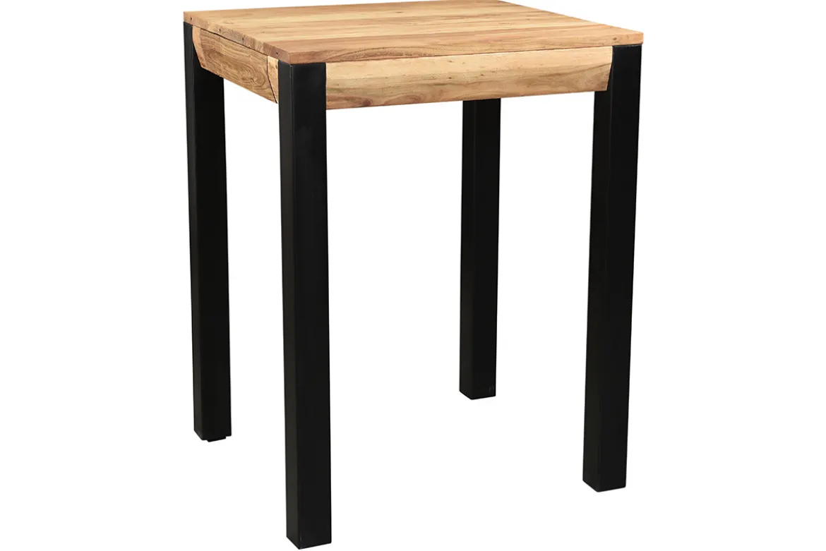 Table de bar extensible en bois massif et métal L80-135 cm TRAP